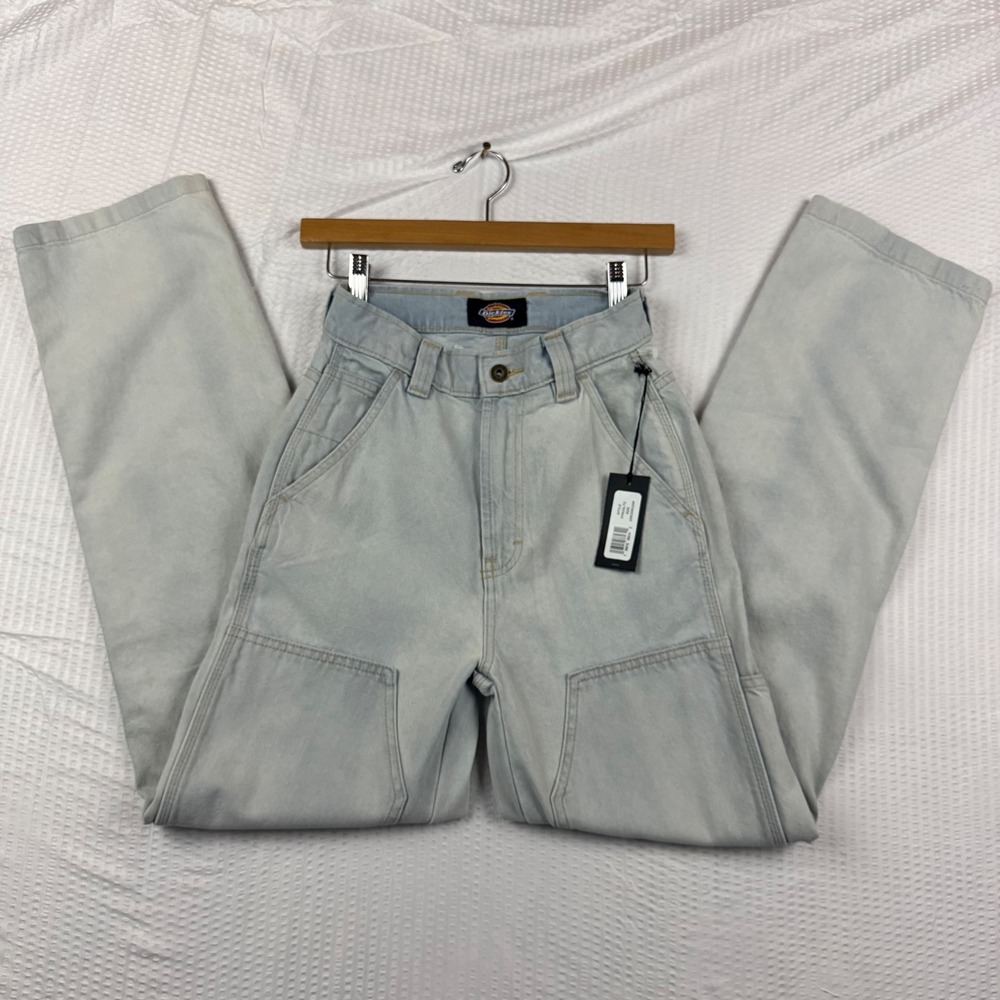 Dickies Madison Double Knee Jeans Womens Size 25 Light Wash Denim Workwear Skate
